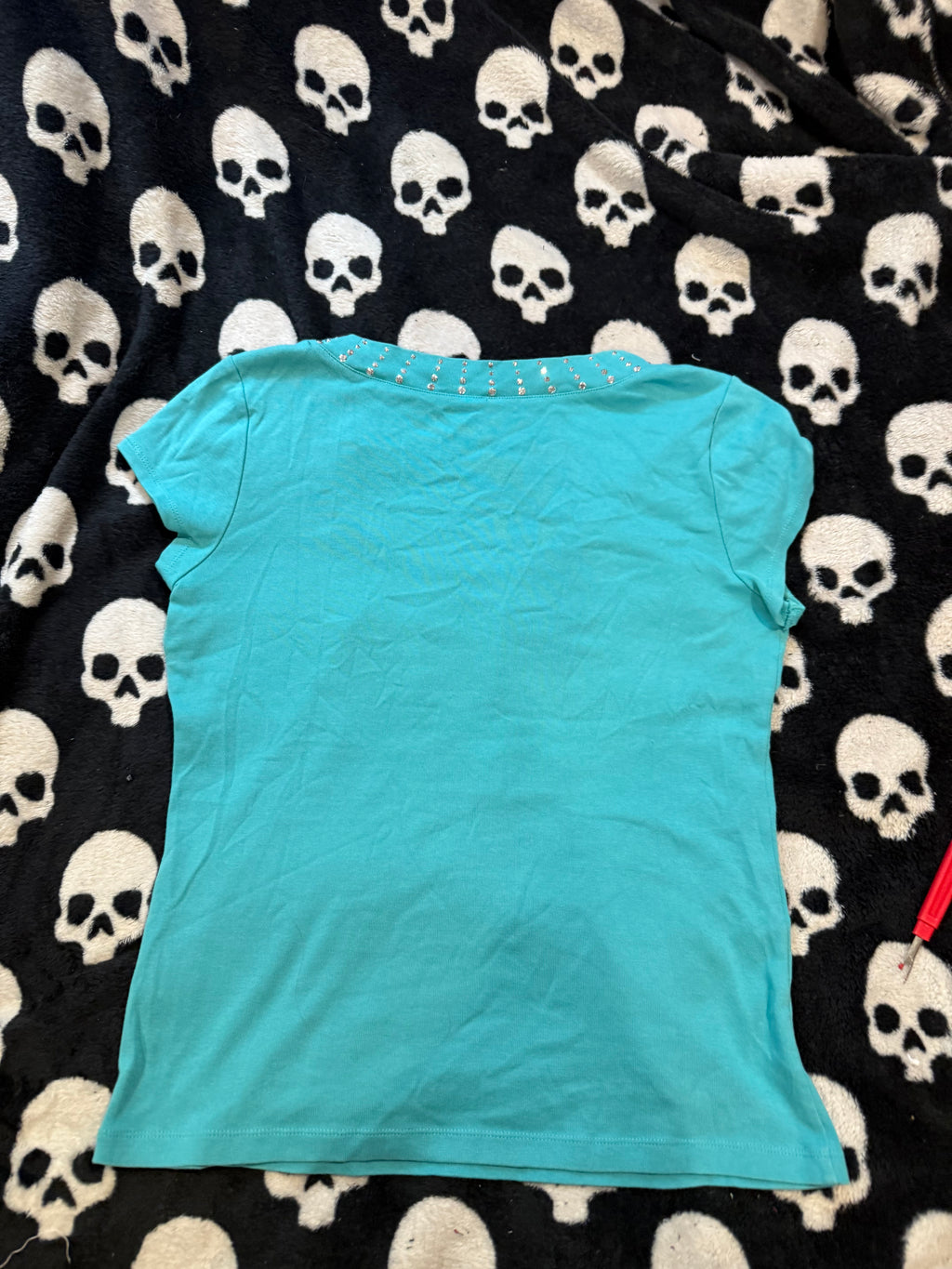 animal print skull studded top size s