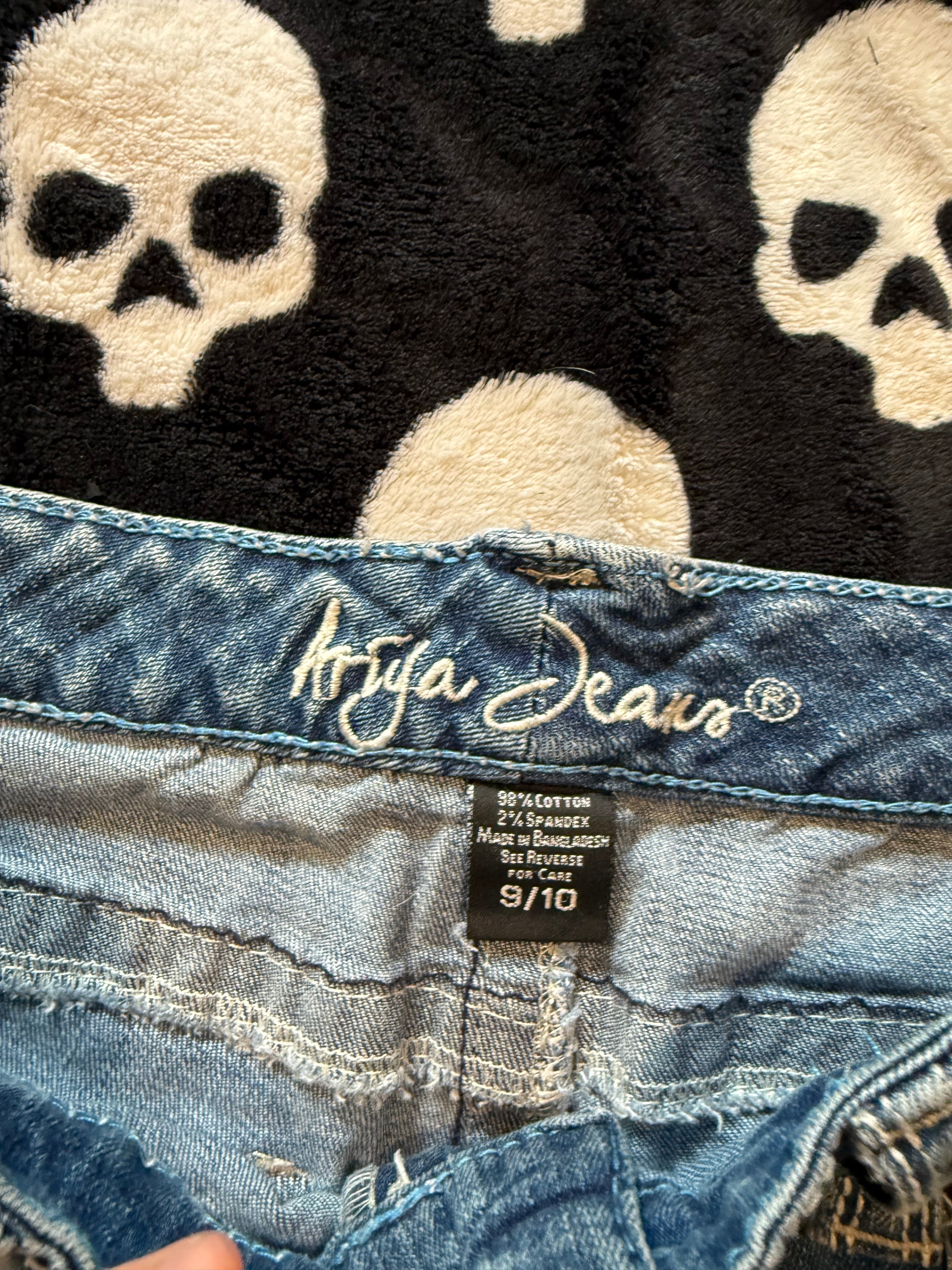 blue & white denim shorts size s