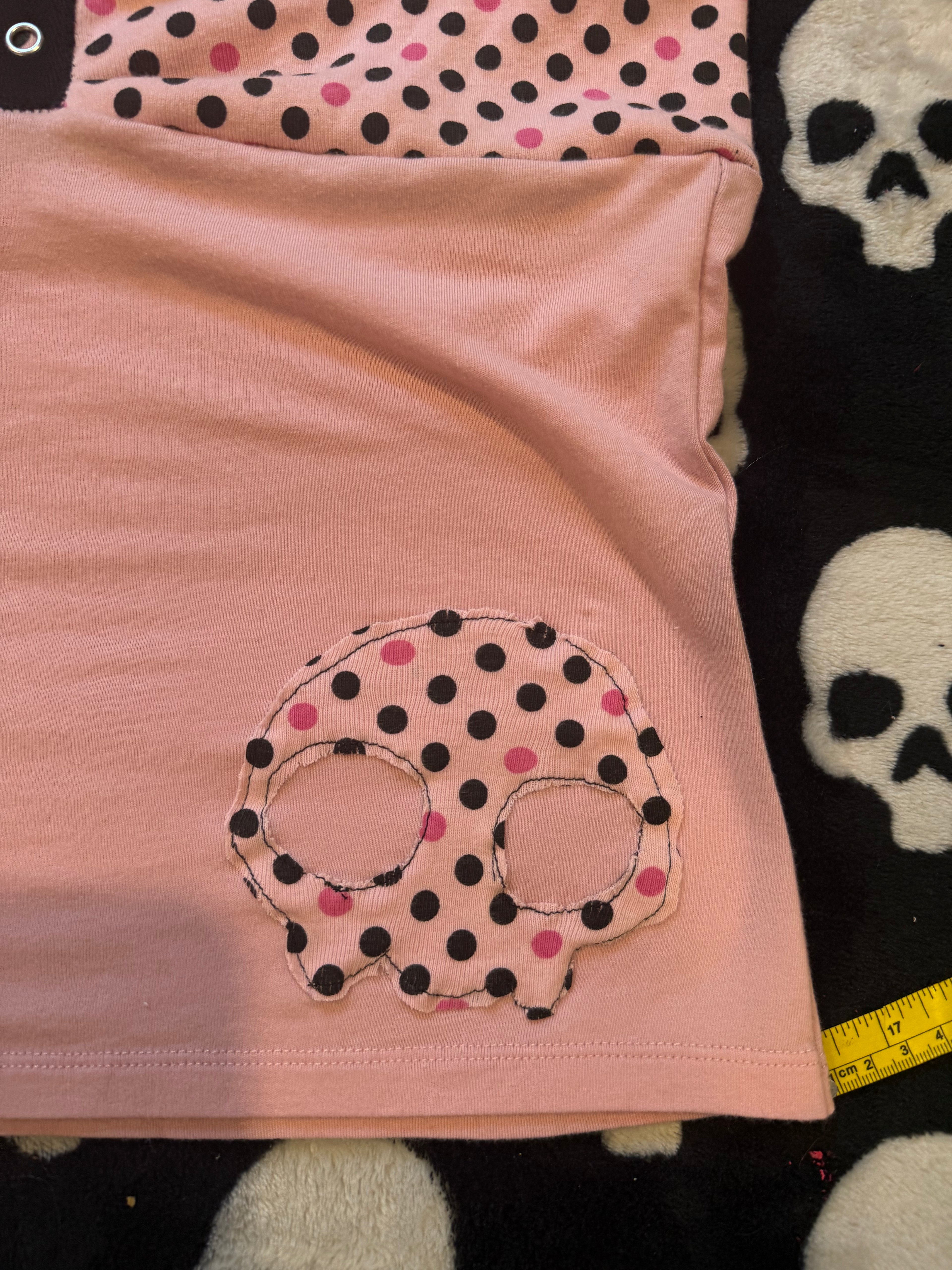 pink & black polka dot halter top size s