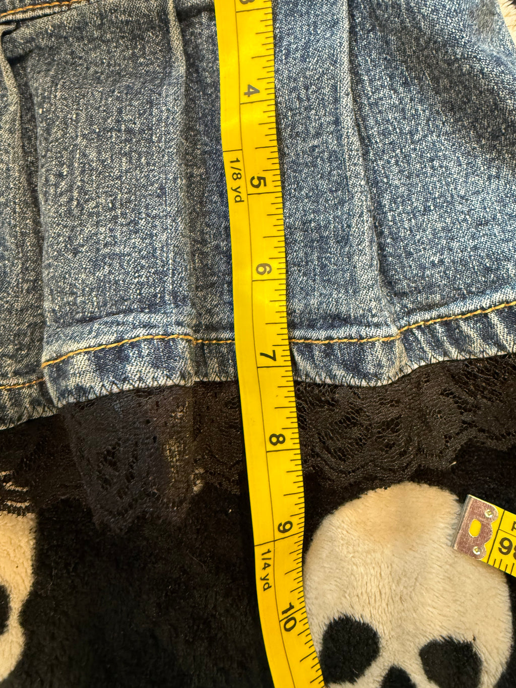 denim lace up grommet skirt size xs/s