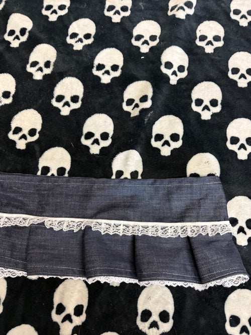 dark blue denim lace up skirt size L