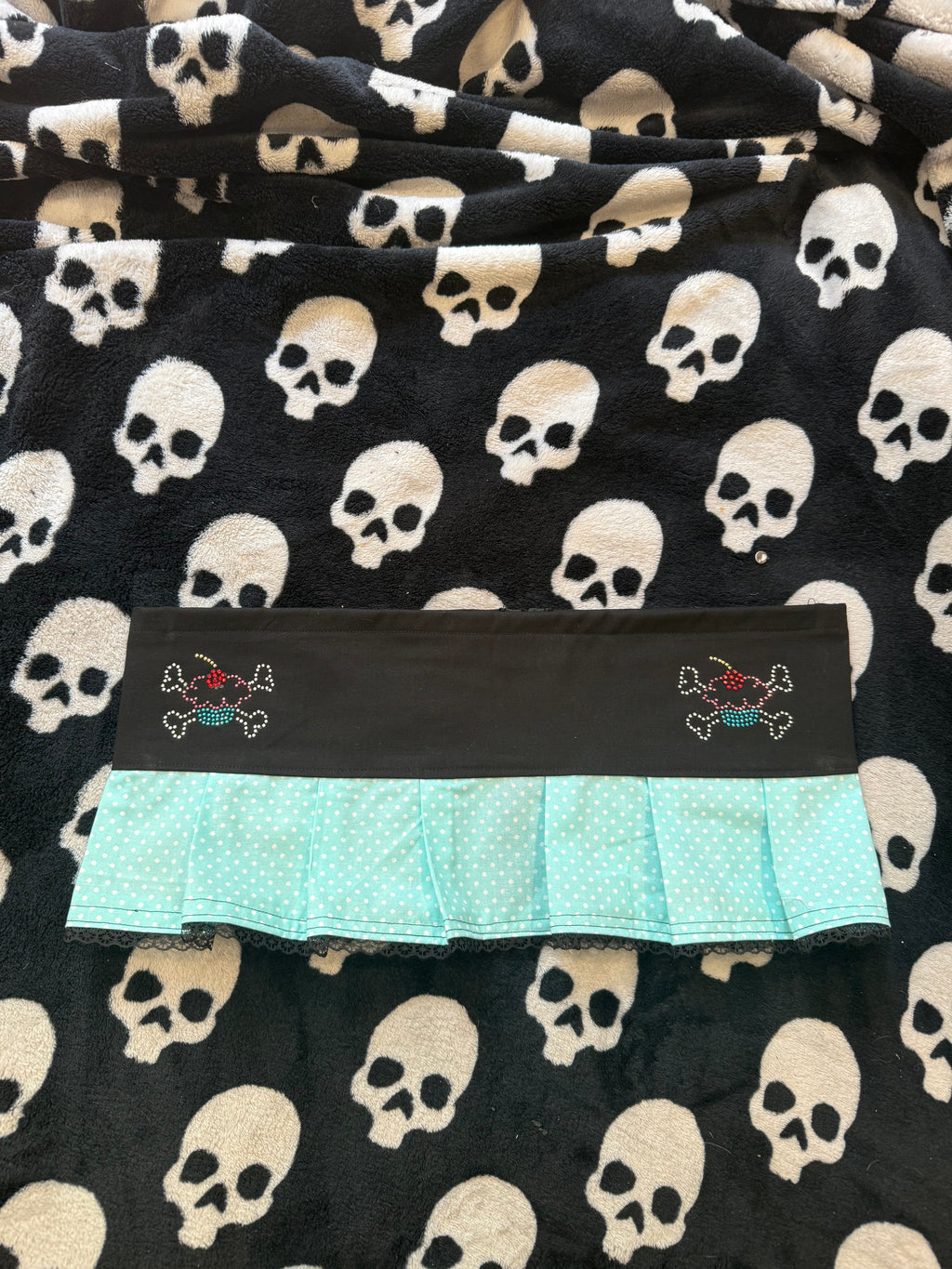teal cupcake polka dot skirt size m
