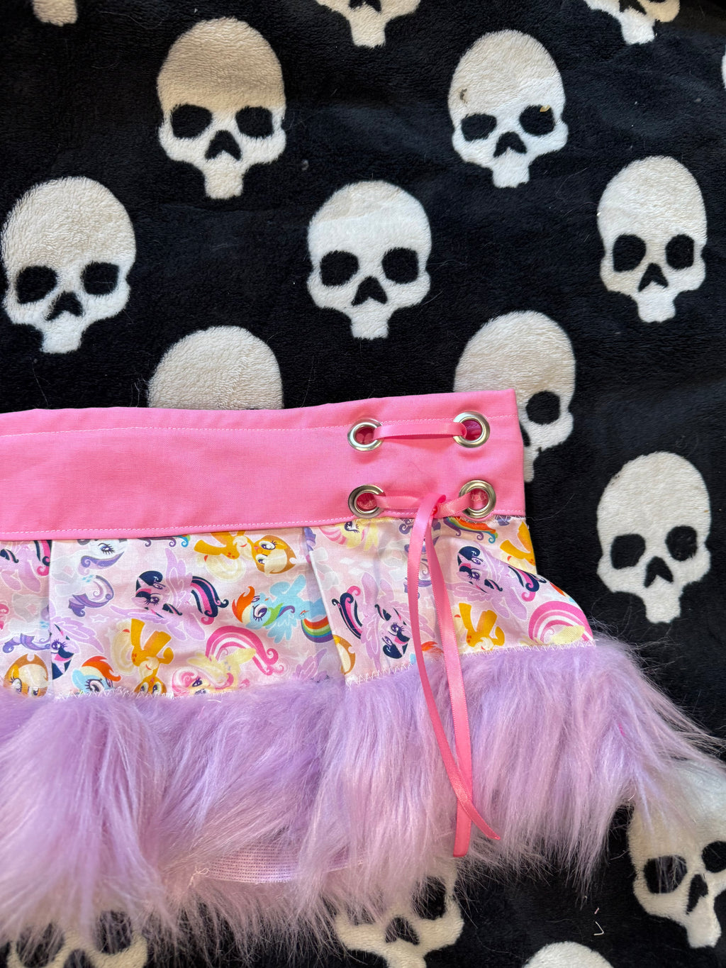 mlp fur lace up skirt size xxs