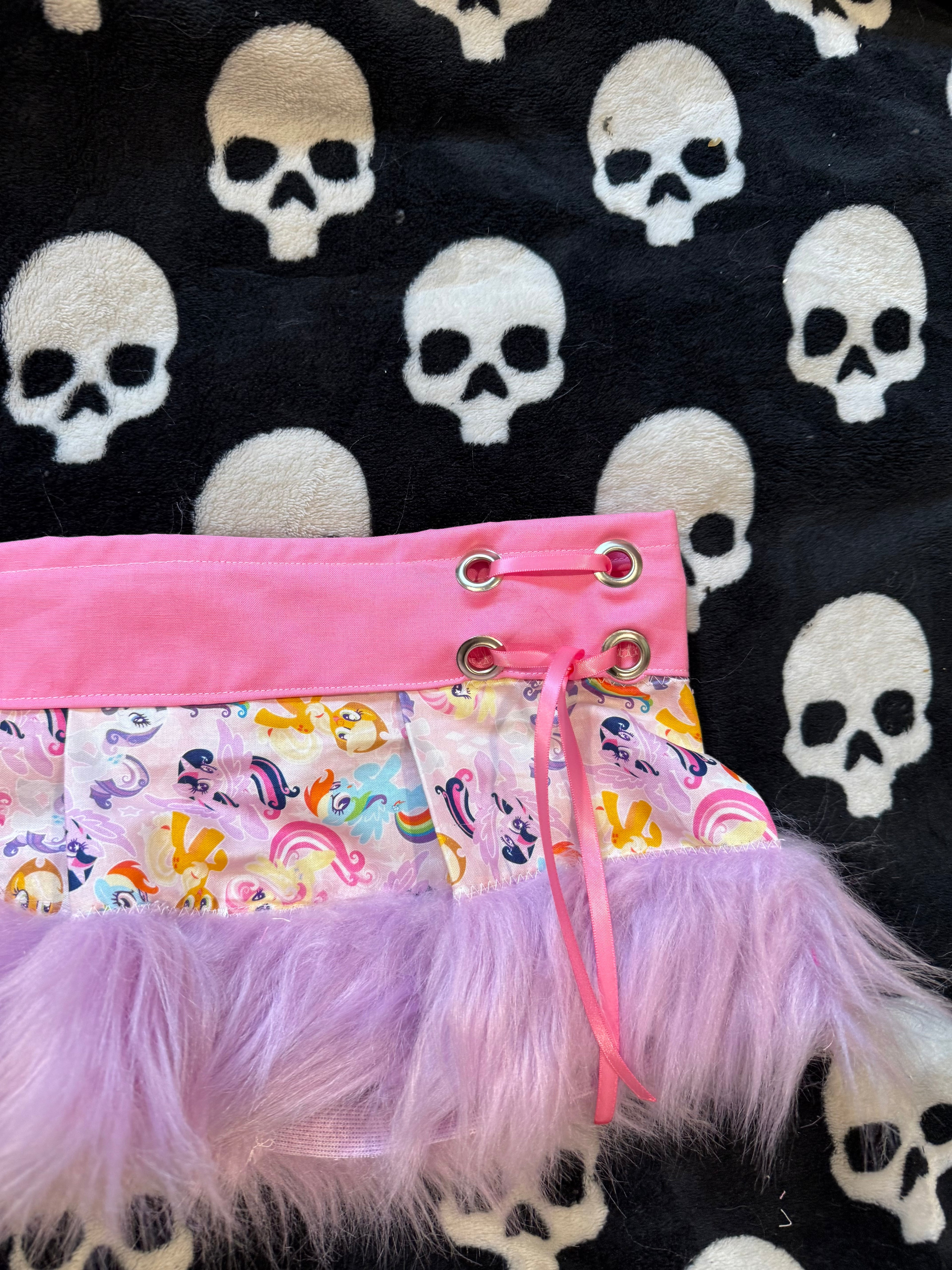 mlp fur lace up skirt size xxs