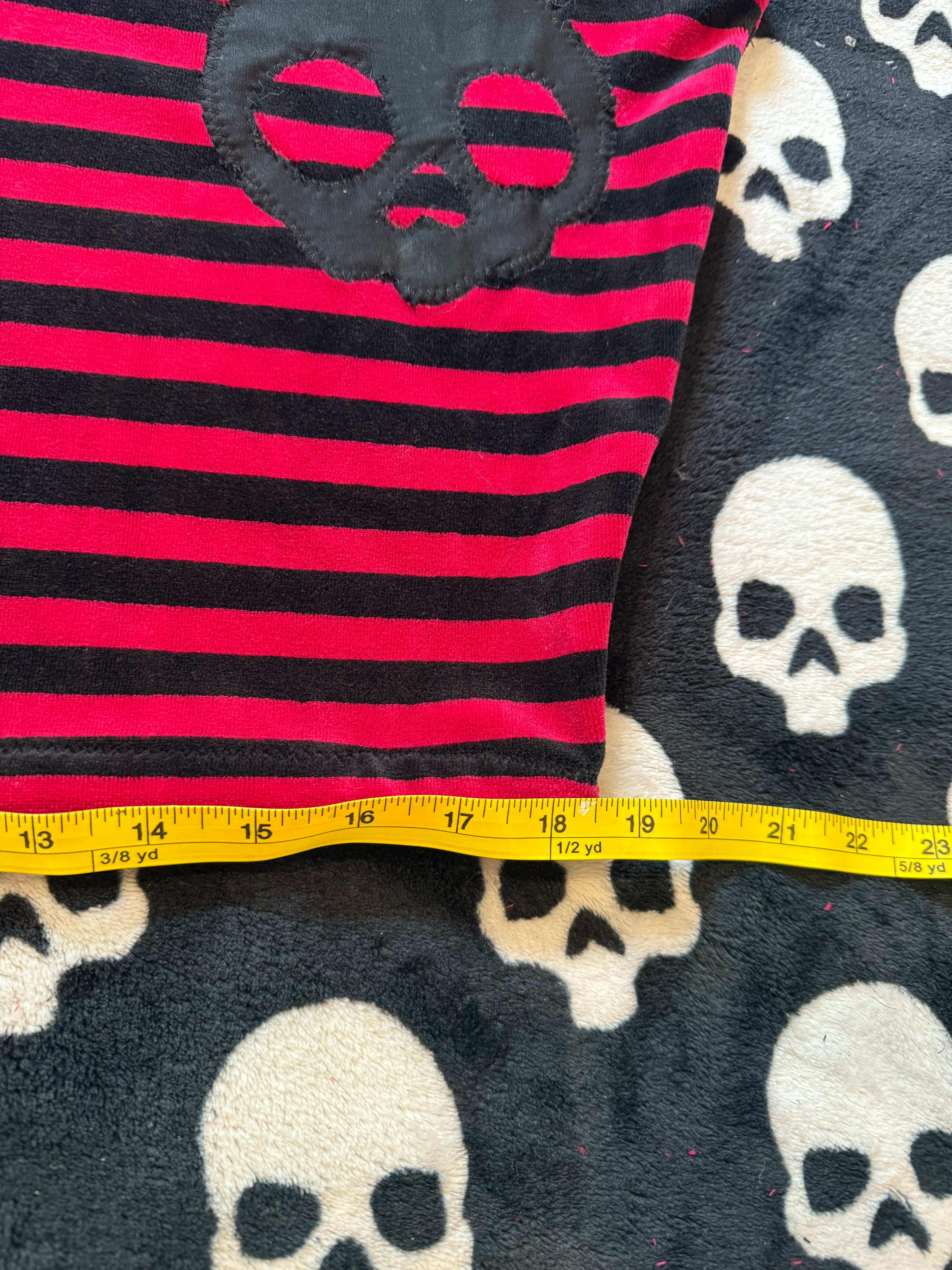red & black striped skull tube top size 2xl