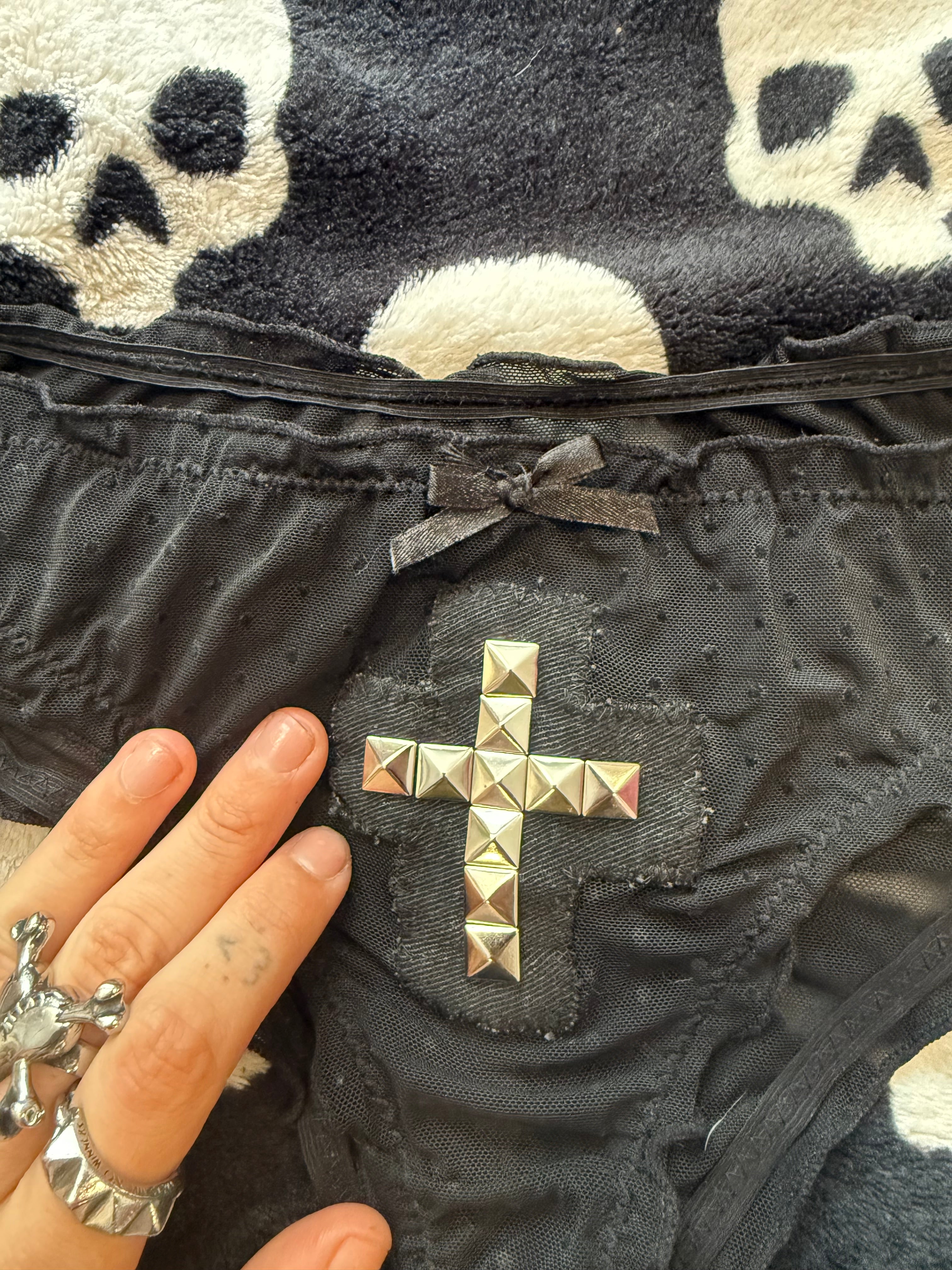polka dot ruffle cross underwear size xs/s