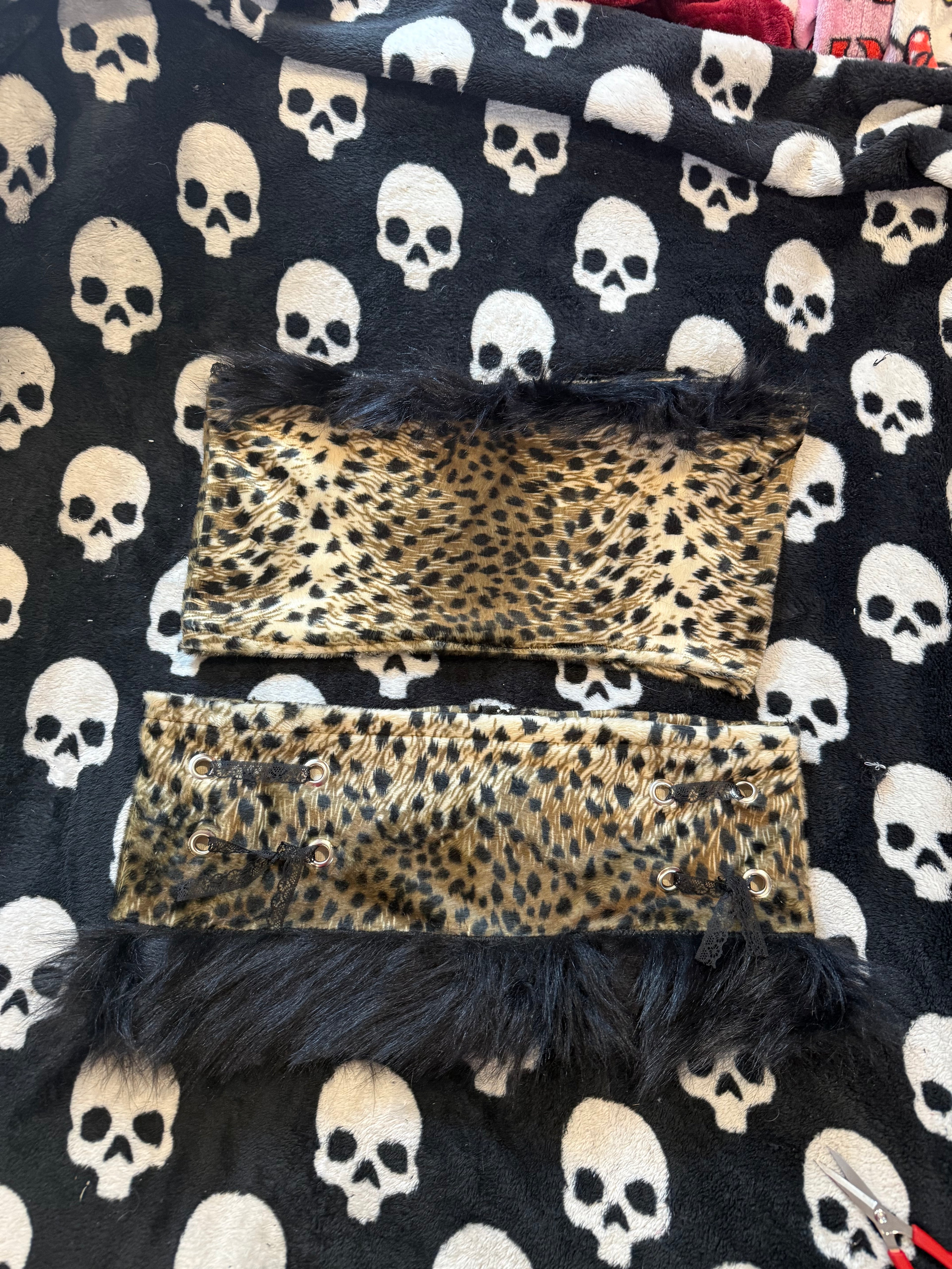 cheetah print fur set size m