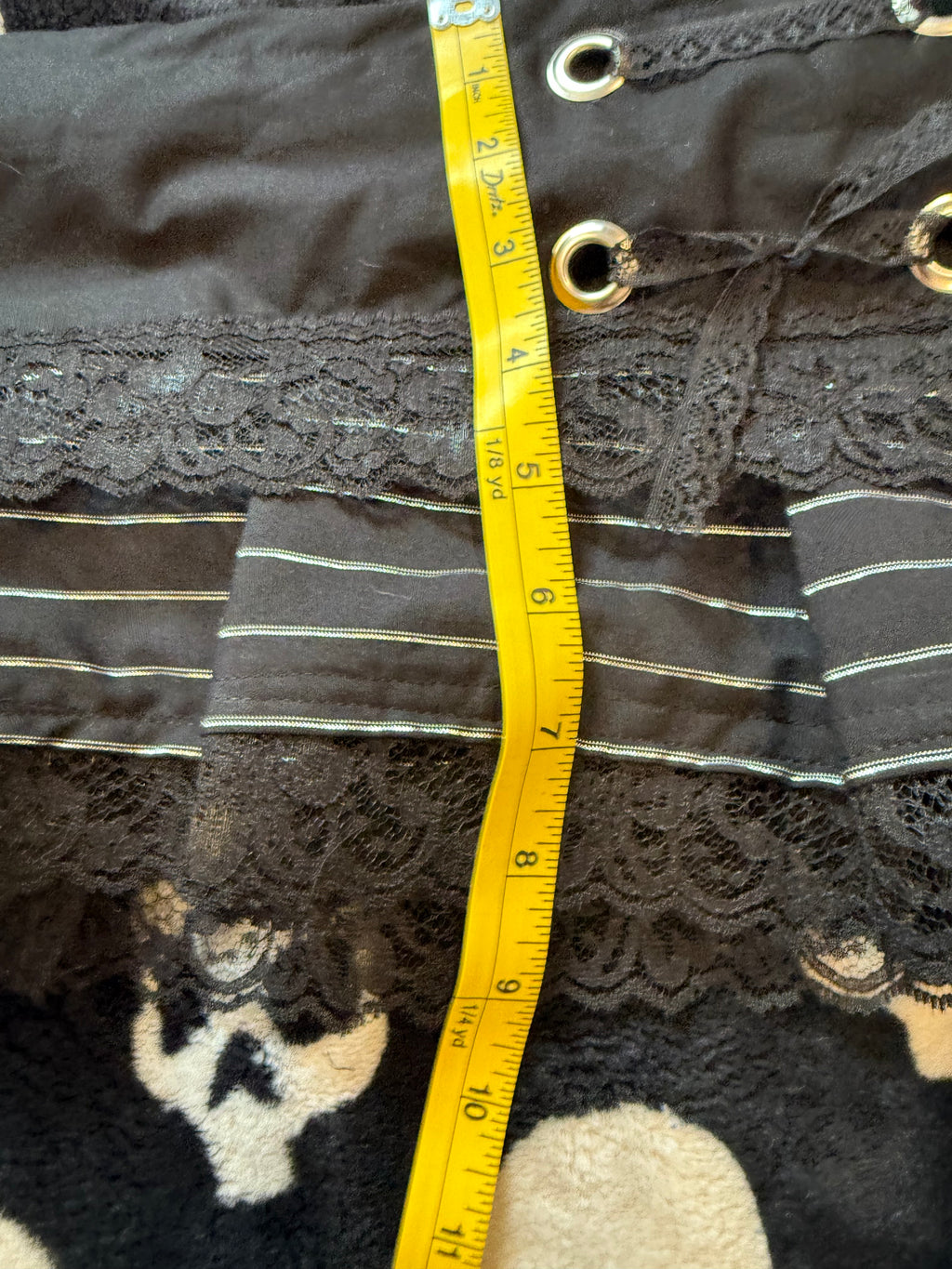 pinstripe lace up mini skirt size m