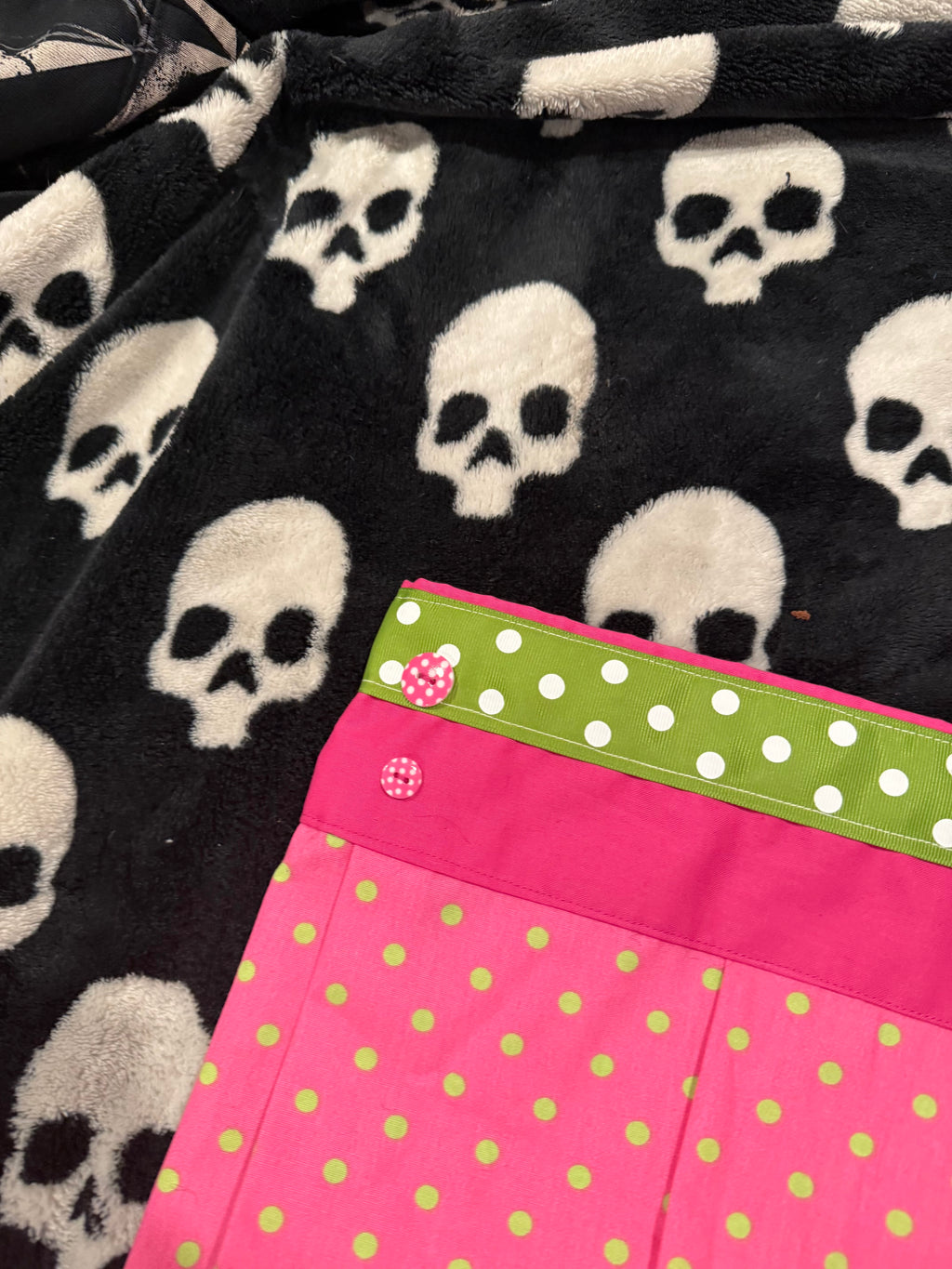pink & green polka dot skirt size 2xl