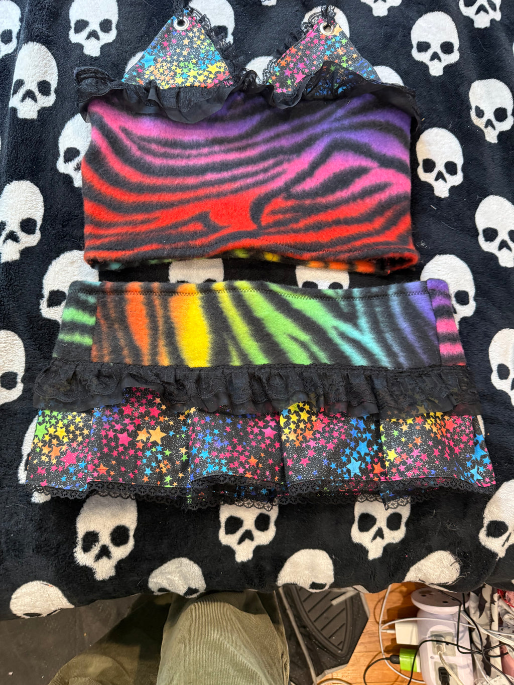rainbow zebra star lace set size xs/s