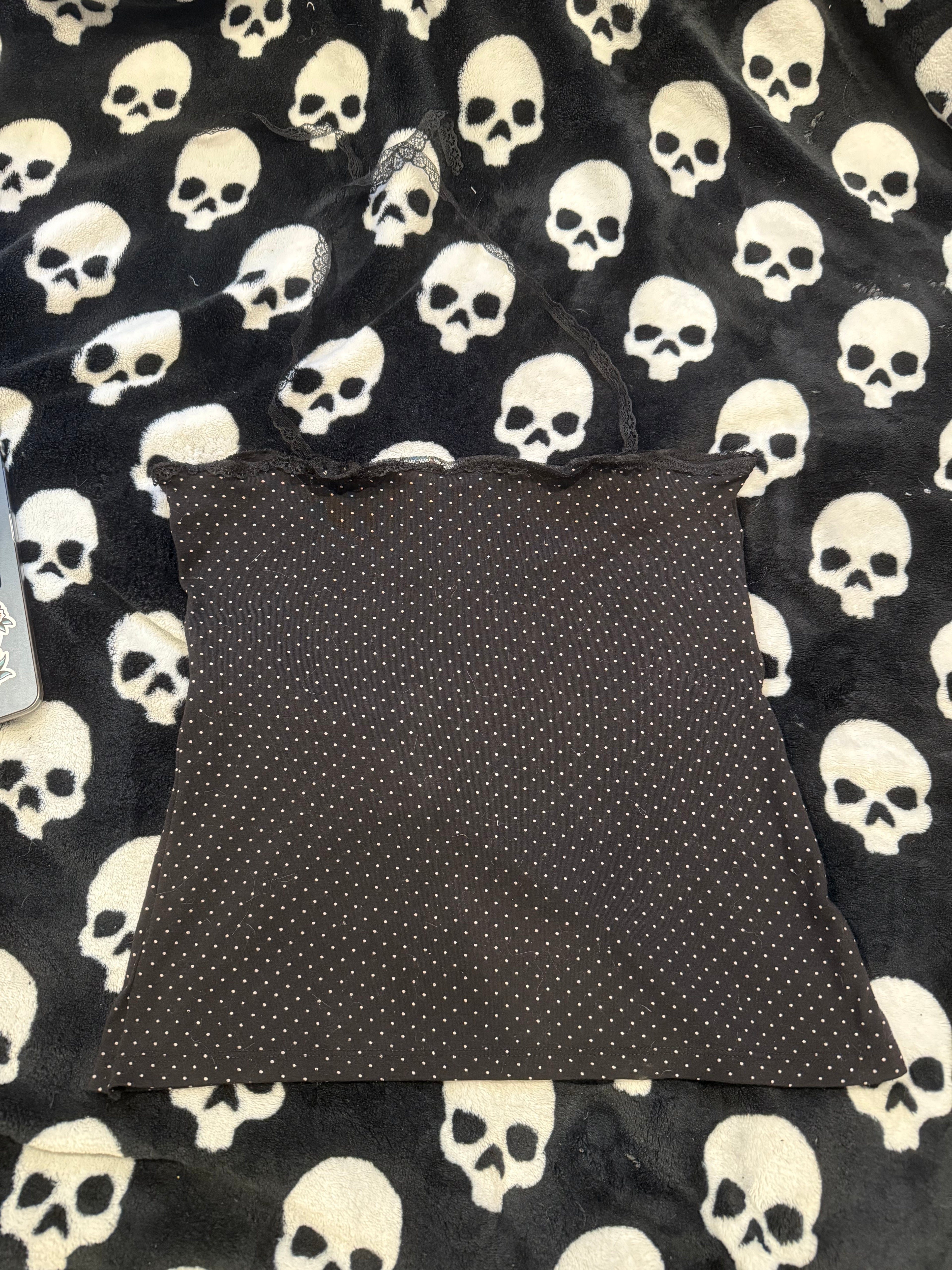 polka dot ruffle top size m
