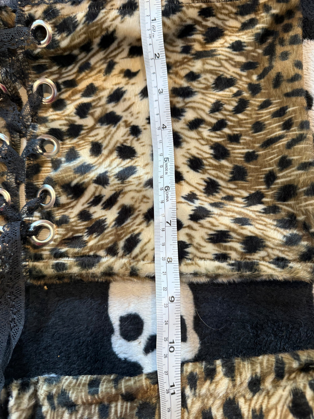 cheetah print fur set size m