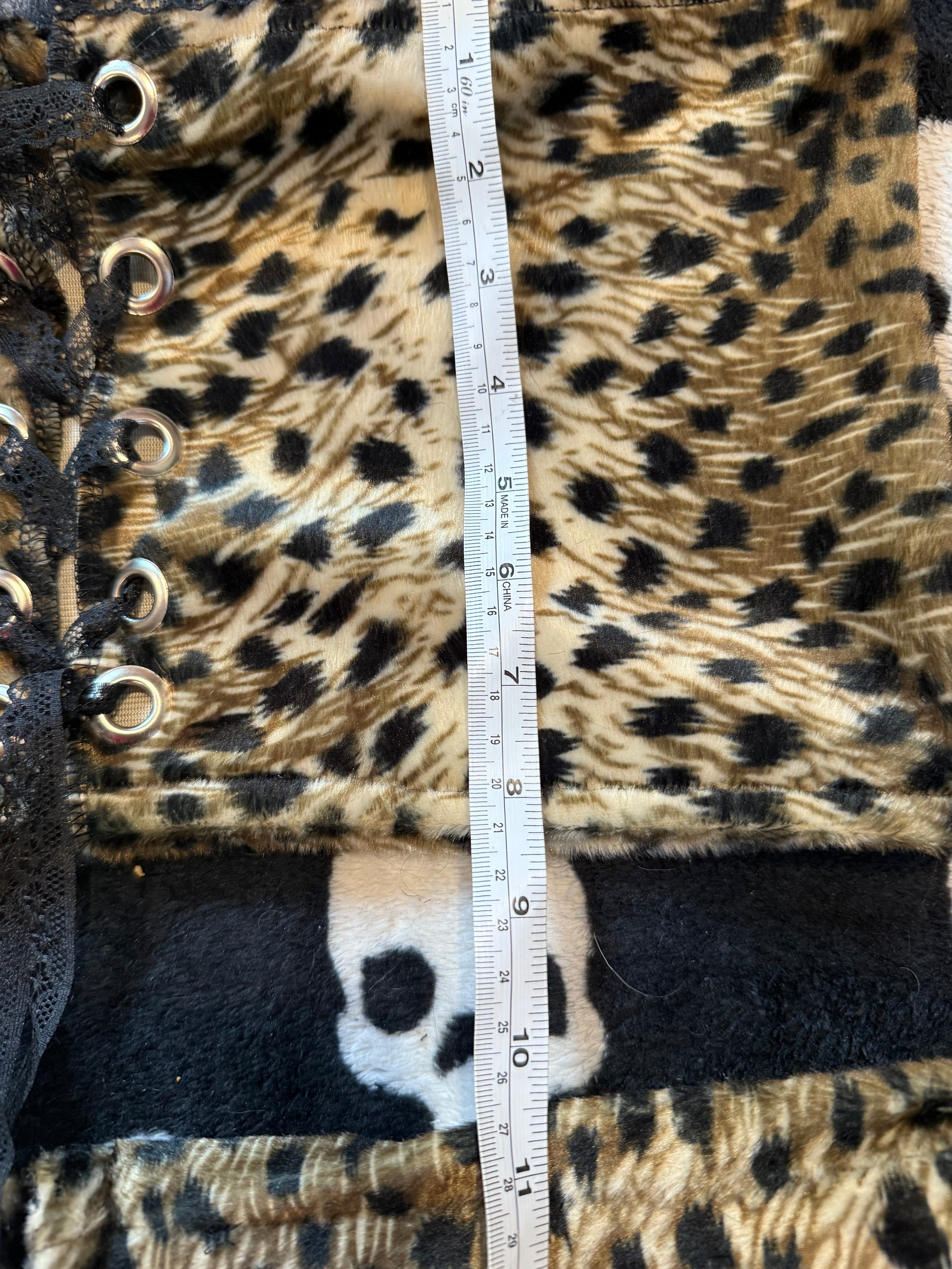 cheetah print fur set size m