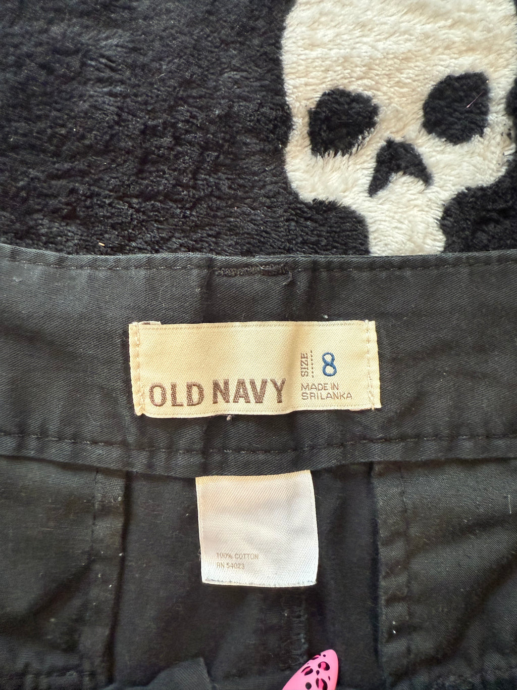 black & white striped skull skirt size m/l