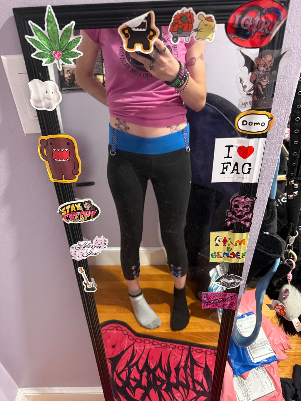 black & blue capris size xs