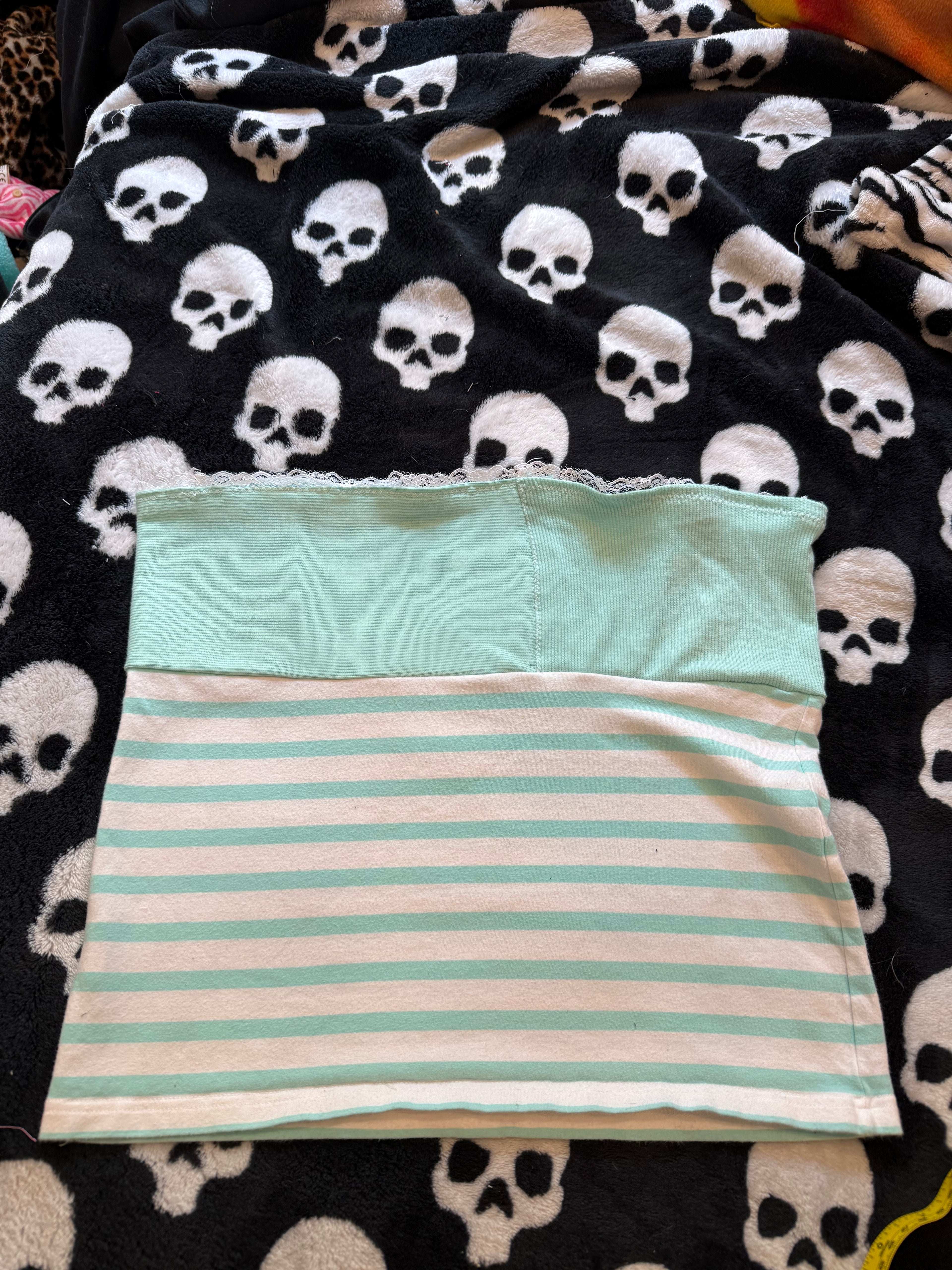 teal & pink cupcake tube top size m