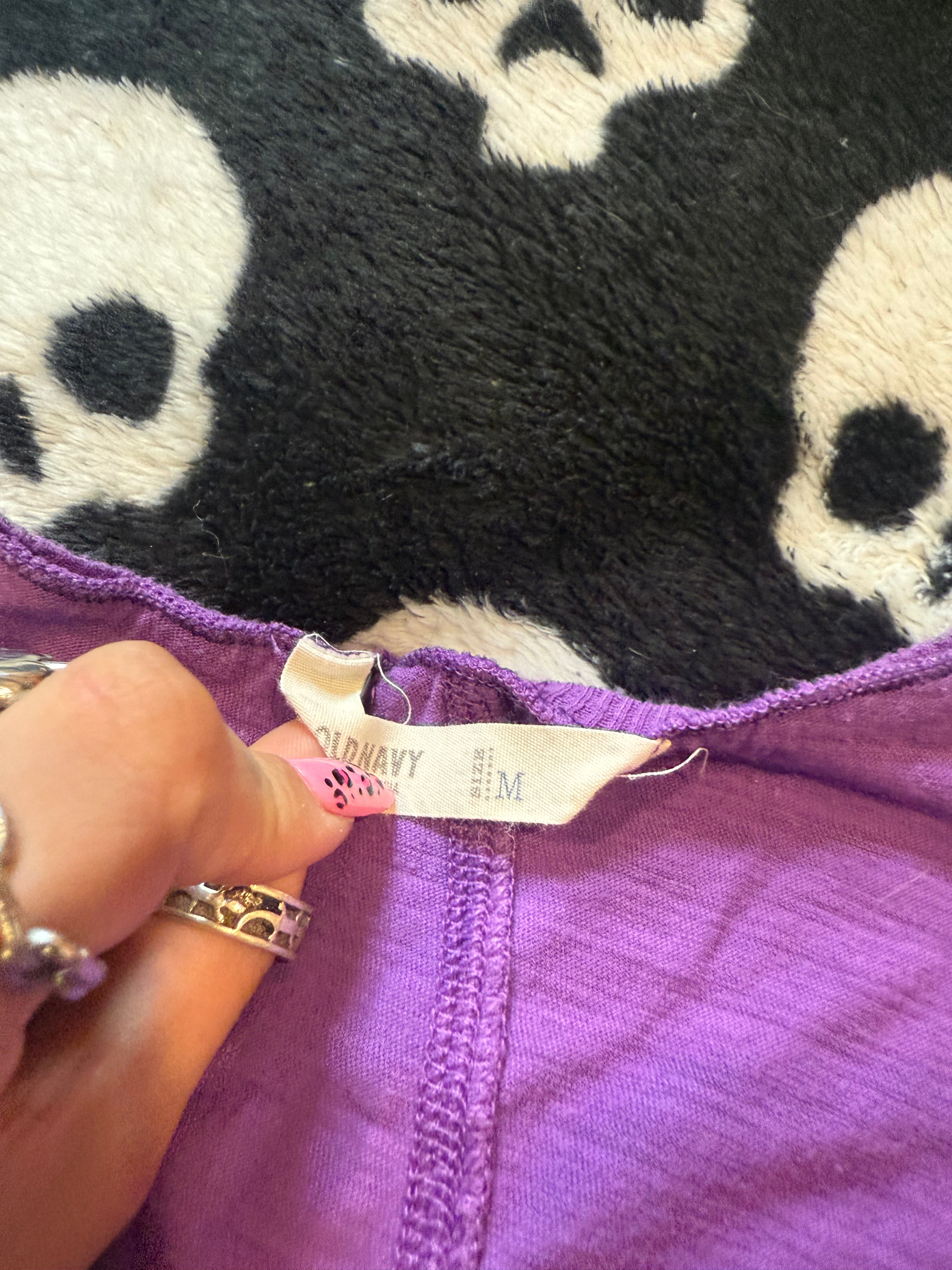 purple skull lace tank top size m