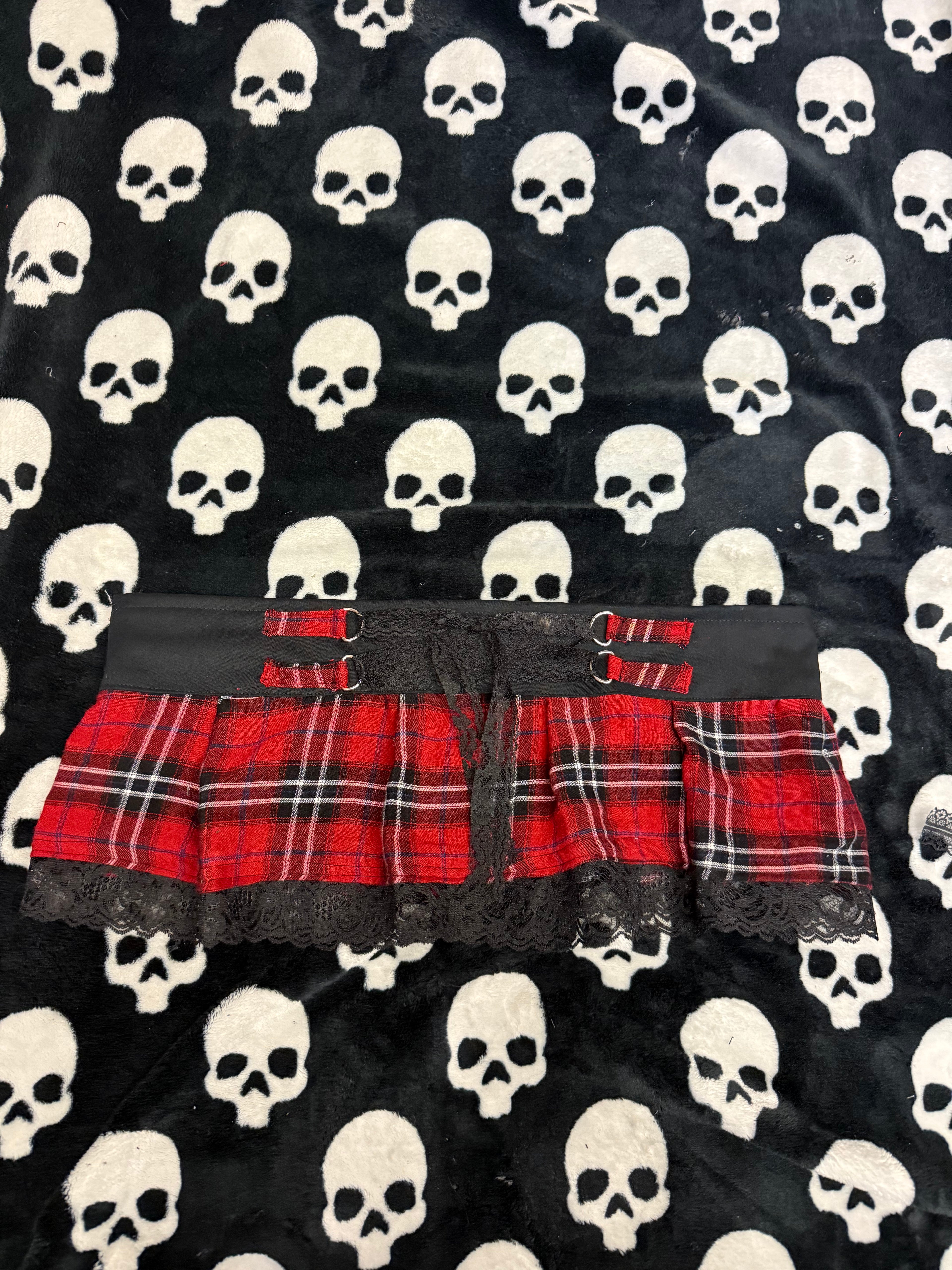 flannel lace up skirt size L