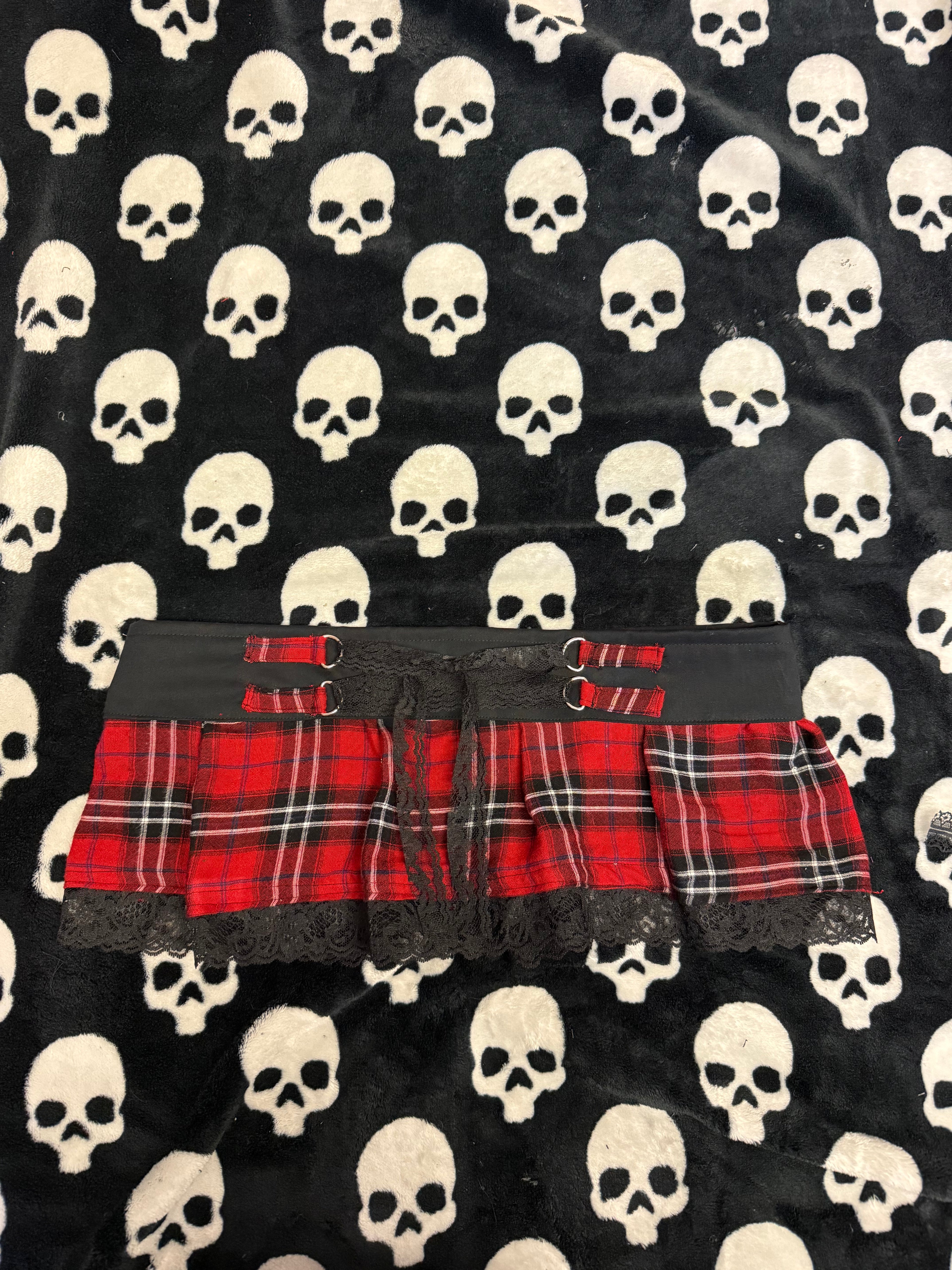 flannel lace up skirt size L