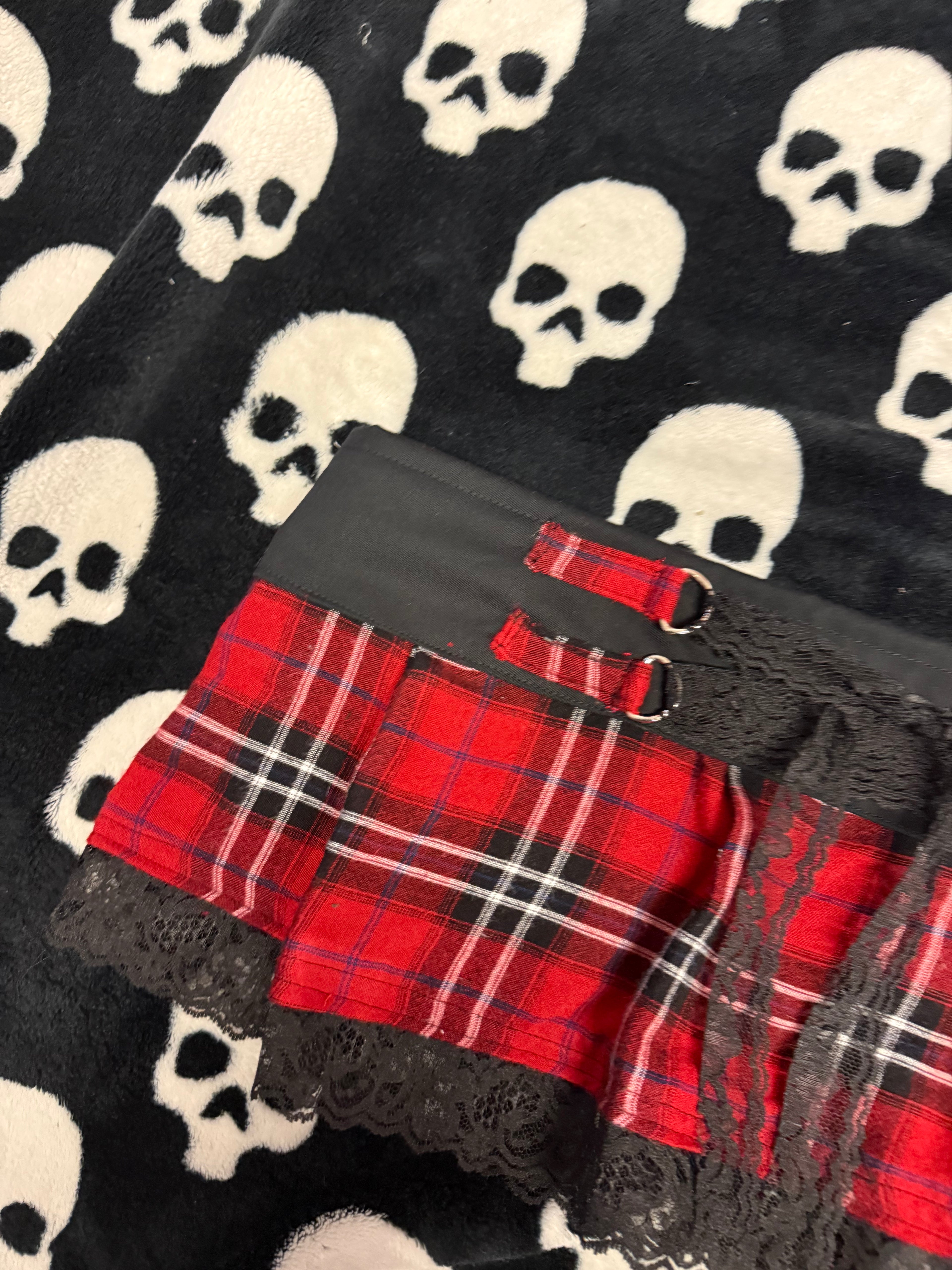 flannel lace up skirt size L